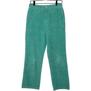 Vineyard Vines Embroidered Whale Corduroy Pants Green Size Small